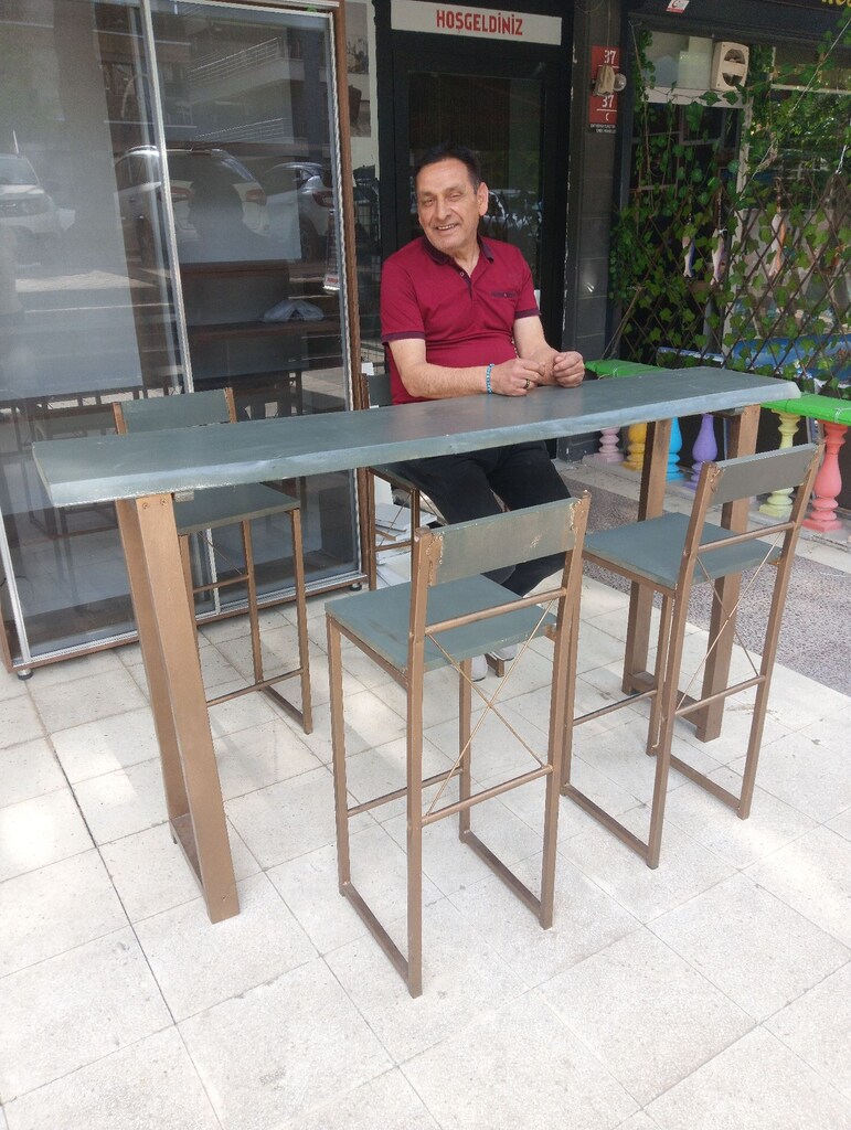 MODERN CAFE BİSTRO TARZI YÜKSEK MASA SETİ - 3