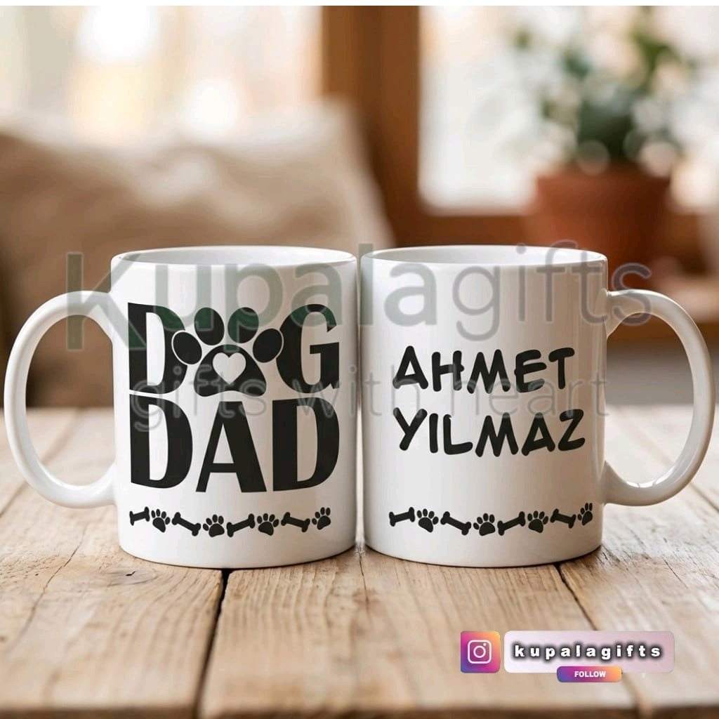 dog dad,dog mom baskılı kupa bardak - 2