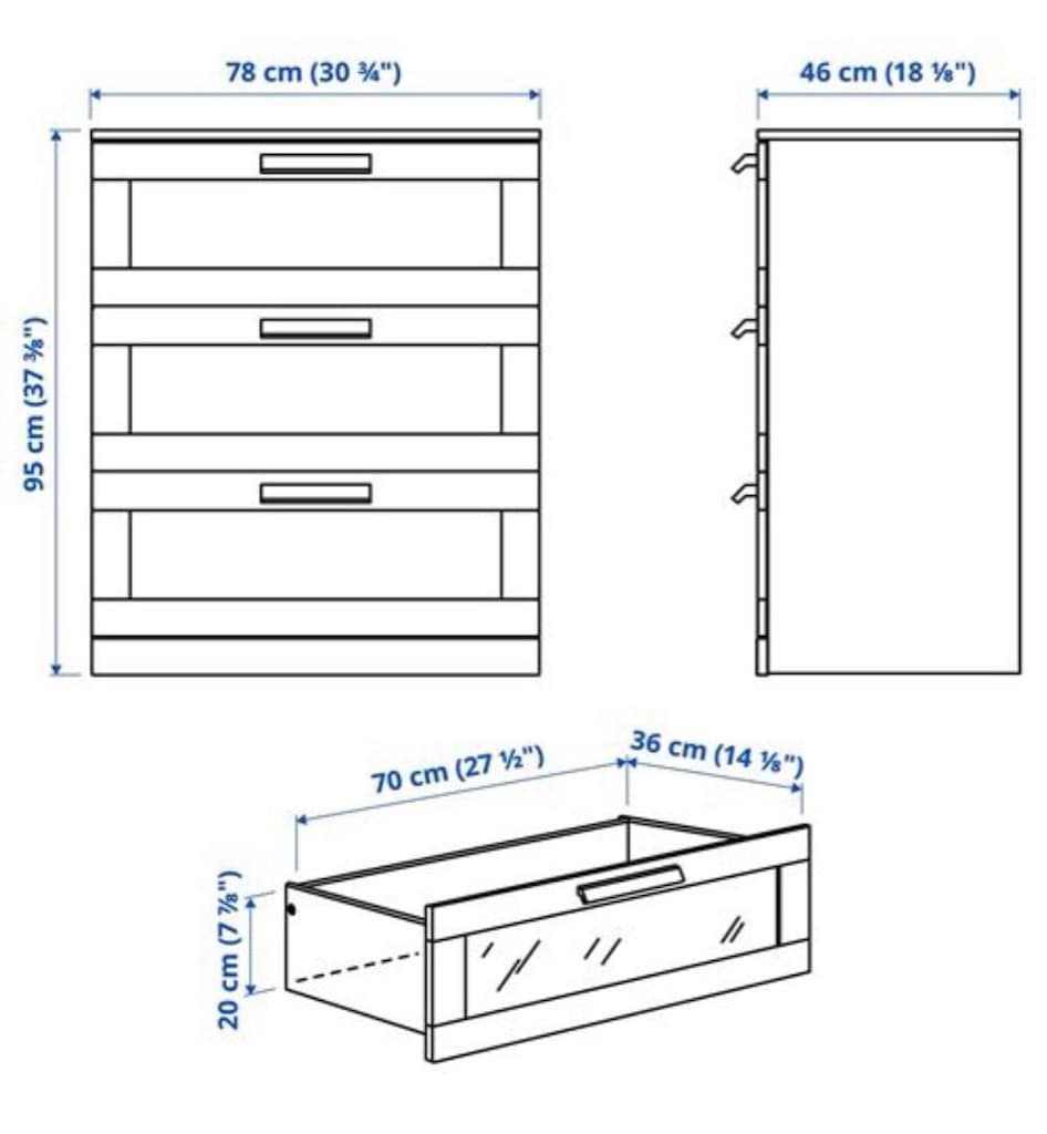 IKEA BRIMNES 3 ÇEKMECELİ ŞİFONYER - 4