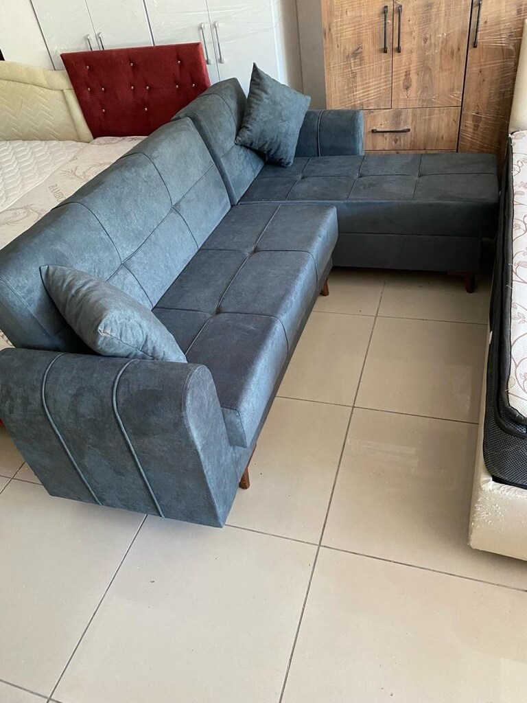 Ekonomik L koltuk köşe takımı yatak olur alttan sandıklı - 3