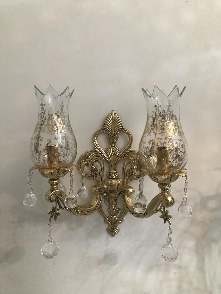 Özkristal Avize Döküm Pirinç Kristal Aplik - 8