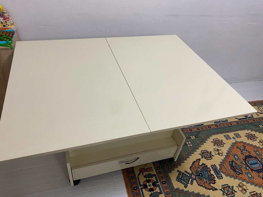 krem rengi açılır orta sehpa - 4