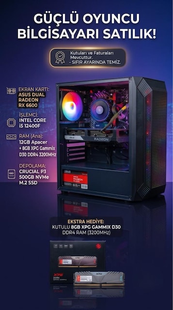 Oyuncu Bilgisayarı | Rx 6600, İ5-12400F, 24GB.. Detaylı Açıklama Var - 10