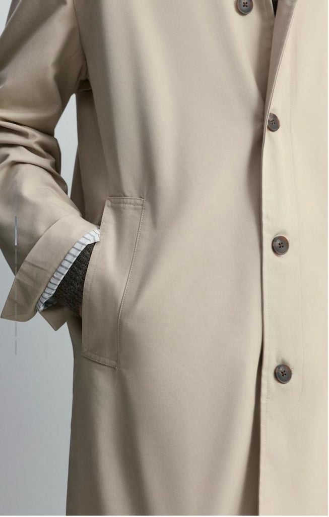 Zara / Lefties Klasik Bej Rengi Trençkot “M Beden” - 3