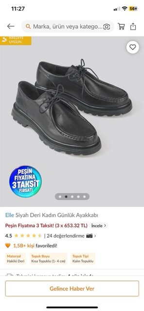 elle siyah ayakkabı