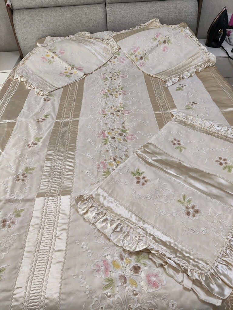 çeyizlik saten yatak örtüsü 160A. 210 cm - 3