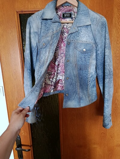 orjinal deri ceket blue Jean görünümlü