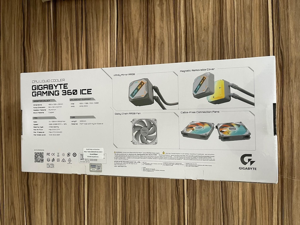 GIGABYTE GAMING 360 ICE ARGB 360mm Beyaz İşlemci Sıvı Soğutucu -SIFIR- - 2