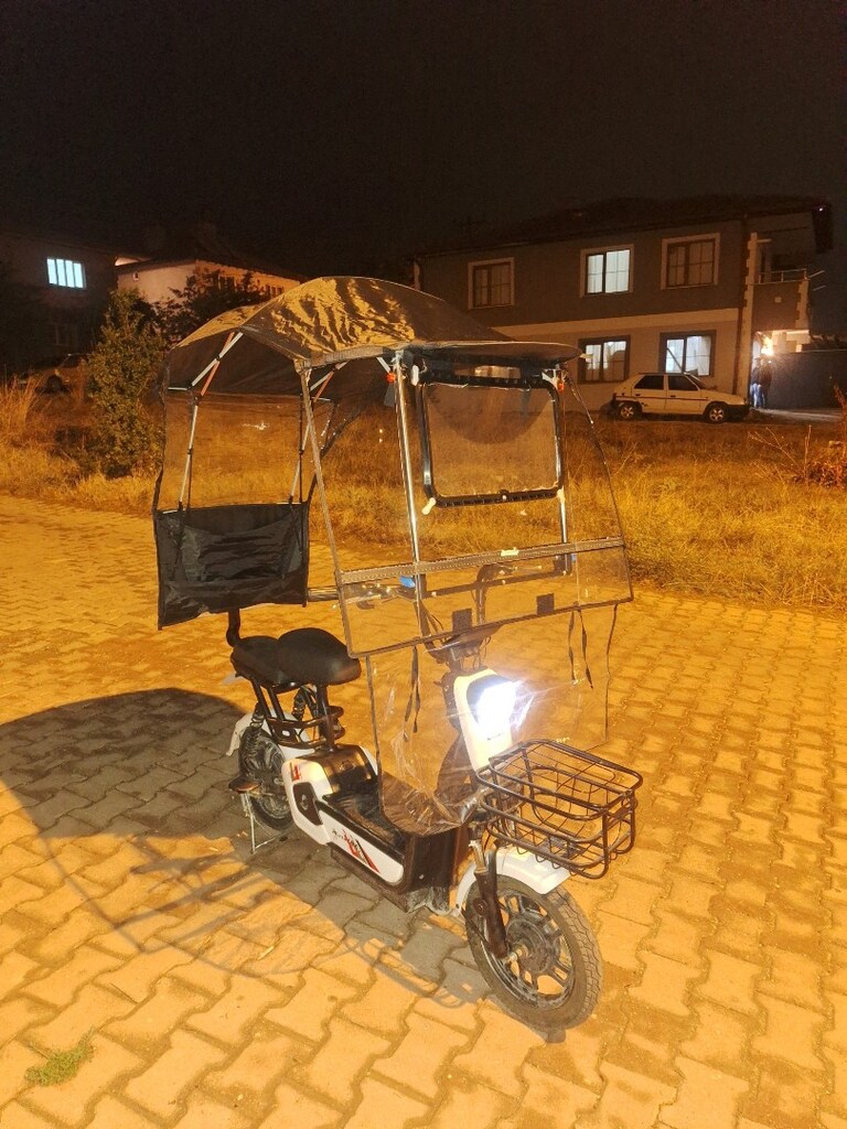 Elektrikli bisiklet özel tenteli büyük akülü - 5