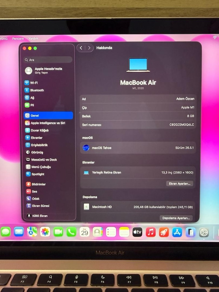 MacBook Air / M1 / 13 inç / 8 GB Ram / 256 GB Ssd - 2