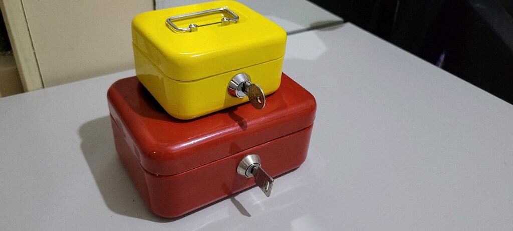Vintage Anahtarlı Kilitli Metal Kutu Seti - 4