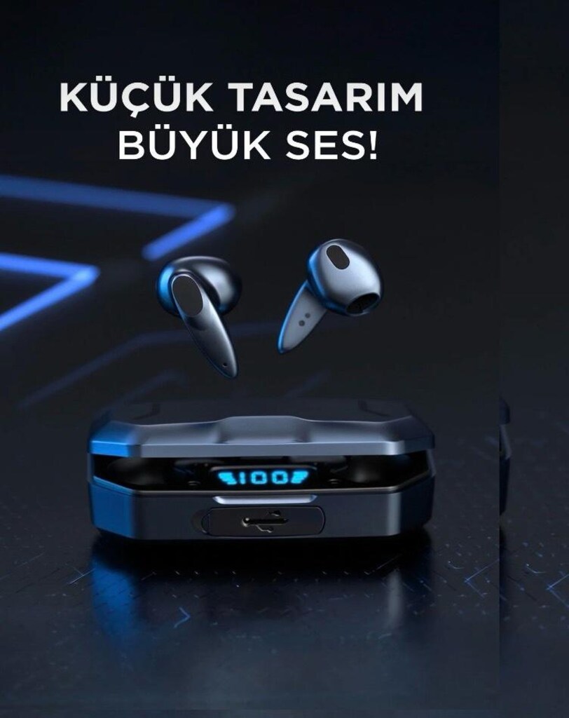 Oyuncu kulaklığı kablosuz ışıklı çift mikrofonlu kulak içi kulaklık - 2