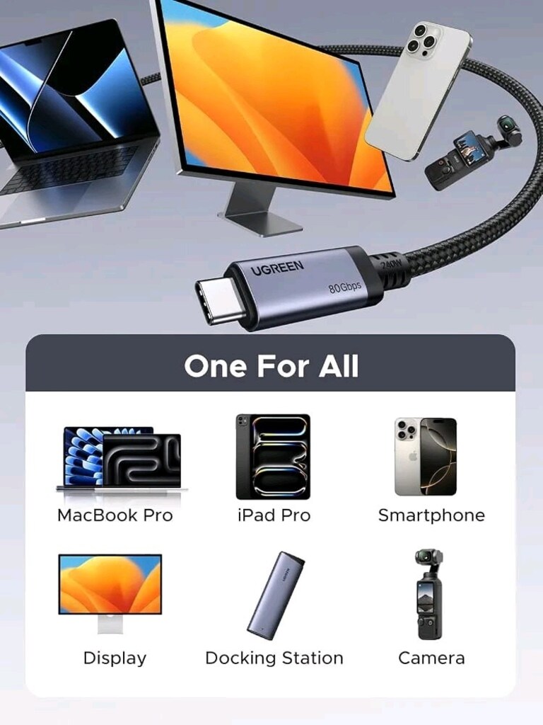 ugreen 240w 80GB thunderbolt 5kablo - 3