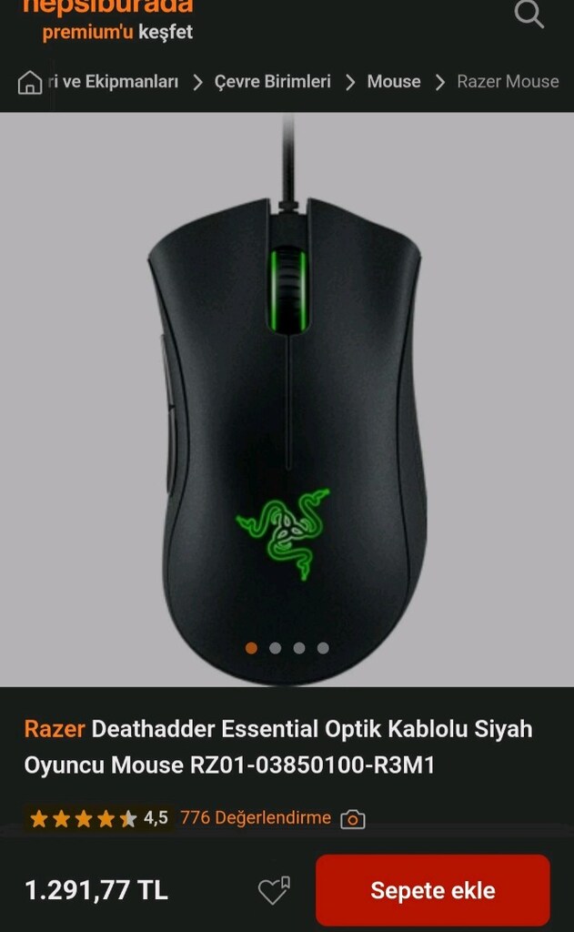 Razer Deathadder Essential Optik Kablolu Siyah Oyuncu Mouse RZ01-03850 - 5