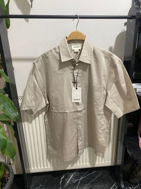 PULL & BEAR Erkek Gömlek Krem