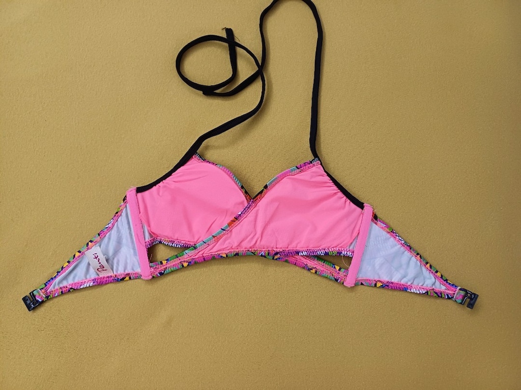 Renkli Geometrik Desenli Bikini Üstü - 4