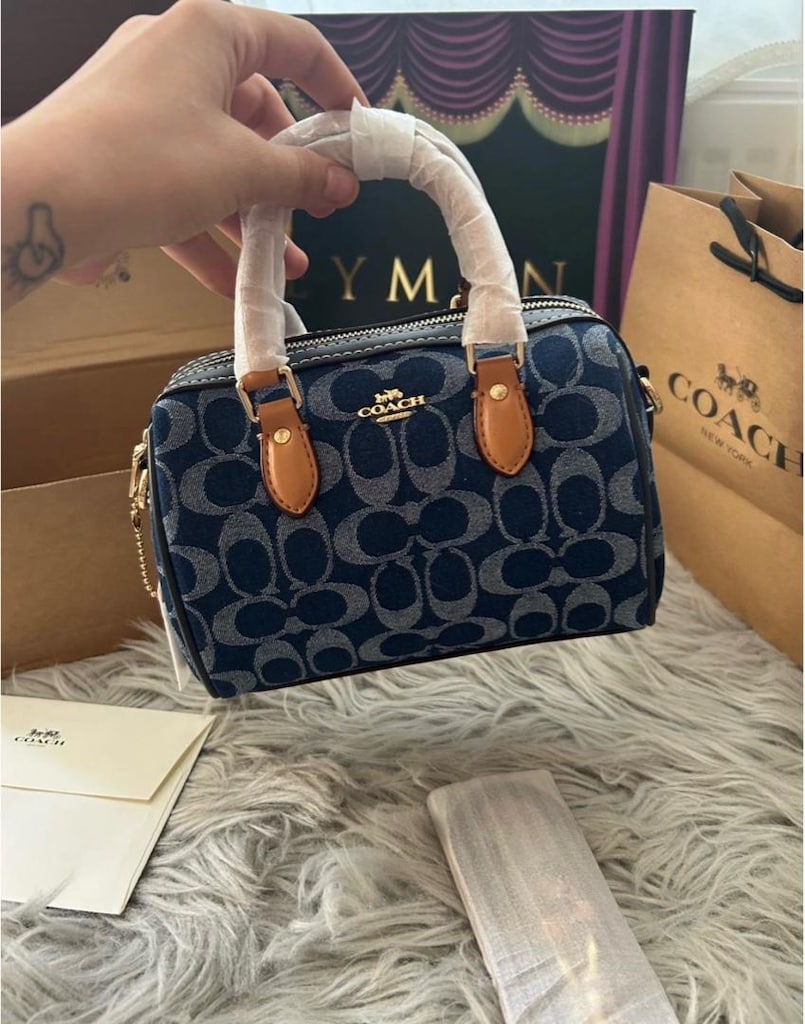 Coach Mini Rowan Crossbody Denim - 7