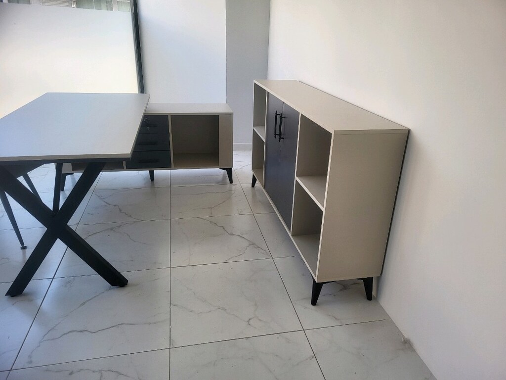 L Etajerli Ofis Makam Masası Takımı - 3