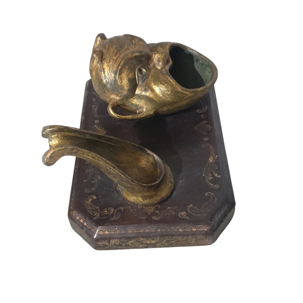 Vintage Bronz stant ve küllük - 4