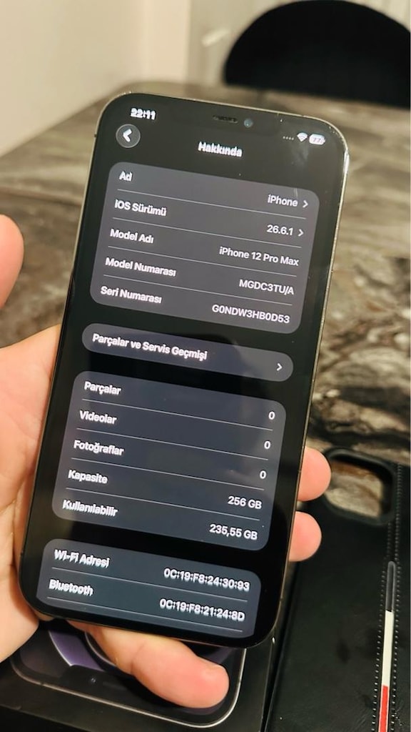 iphone 12 pro max TR ( takas oluR) 256 gb - 6