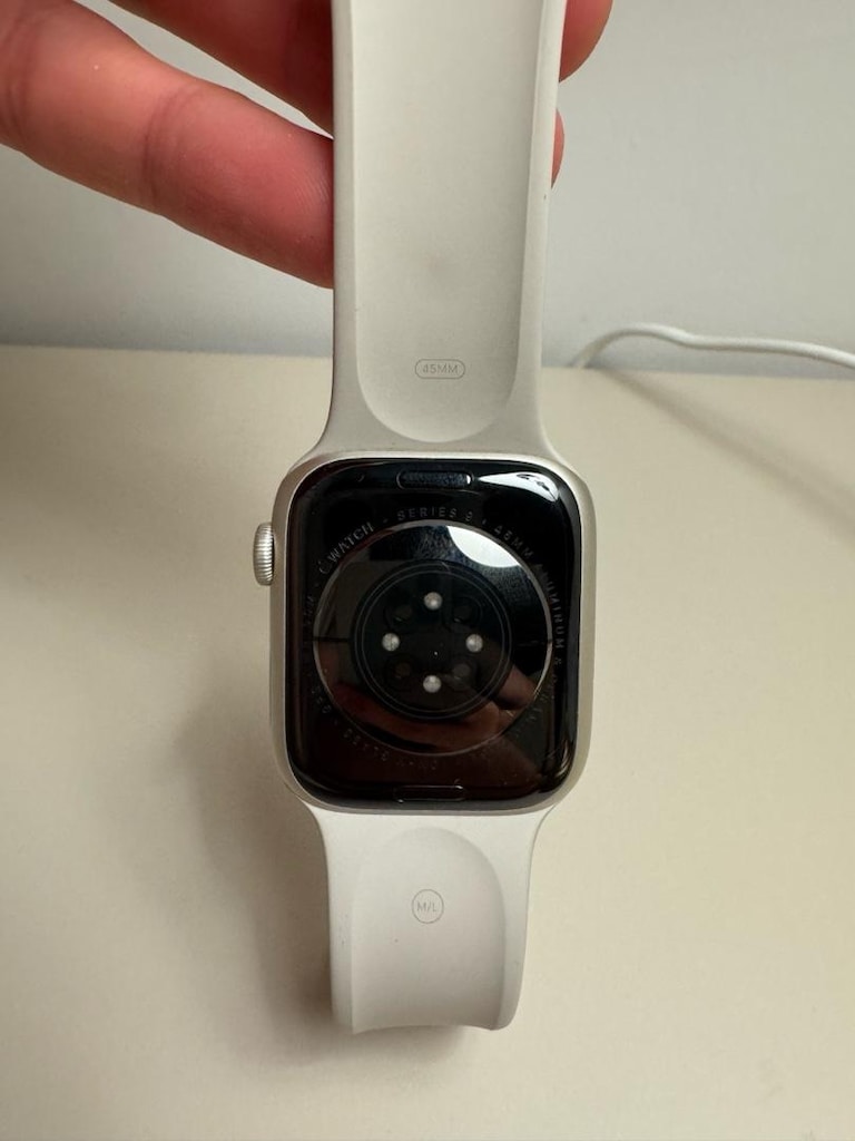Apple Watch Seri 9 45MM Yıldız Işığı Alüminyum Kasa Spor Kordon - 8