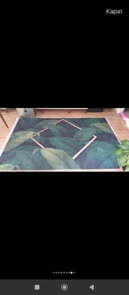 Yeşil Yaprak Desenli Kilim - 4