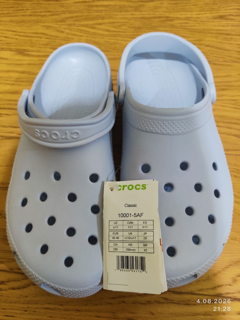 Crocs Classic Terlik Unisex Yetişkin 45-46 Numara Gri Renk - 2