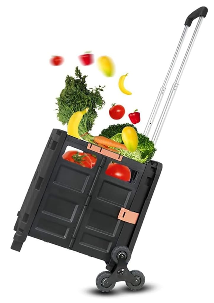 Balatlı Katlanabilir Merdiven Çıkabilen Market Taşıma Arabası 40 kg - 2
