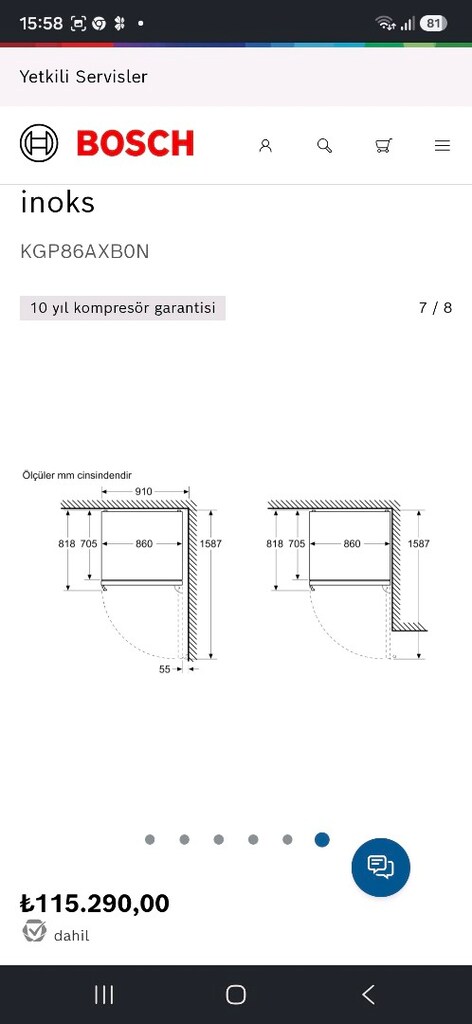 SIFIR GARANTİLİ GENİŞ BOSCH BUZDOLABI - 8