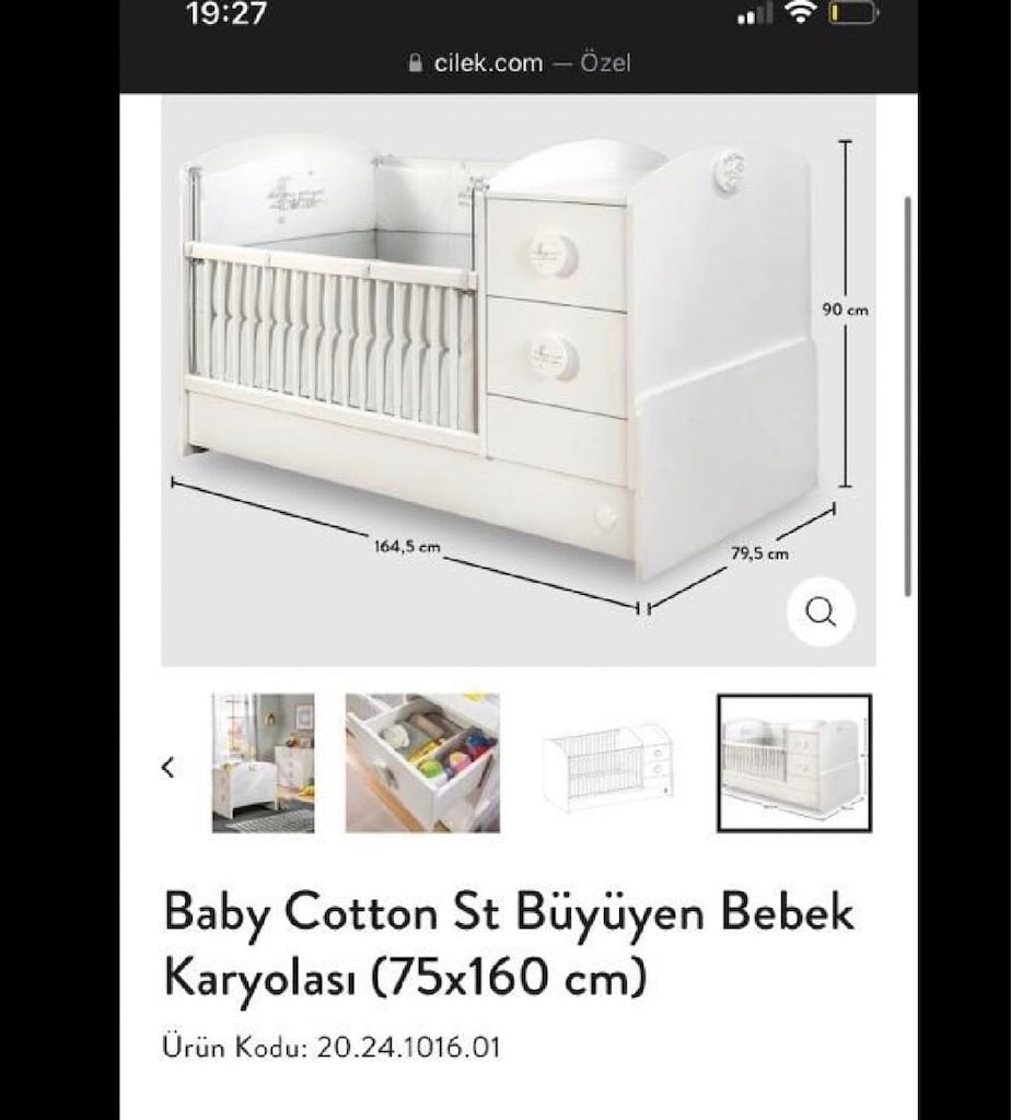 Çilek büyüyen bebek çocuk karyolası
