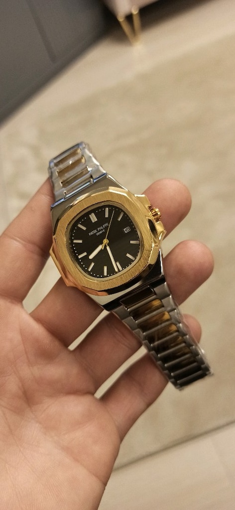Patek Philippe takvimli pilli çelik kasa kordon kol saati - 10