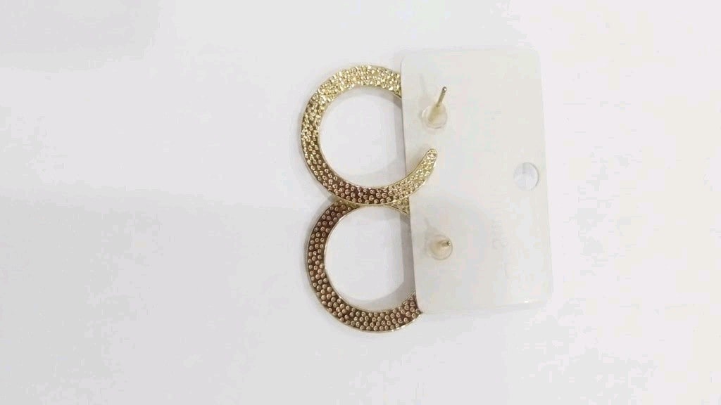 Gold Yılan Figürlü Halka Küpe - 2