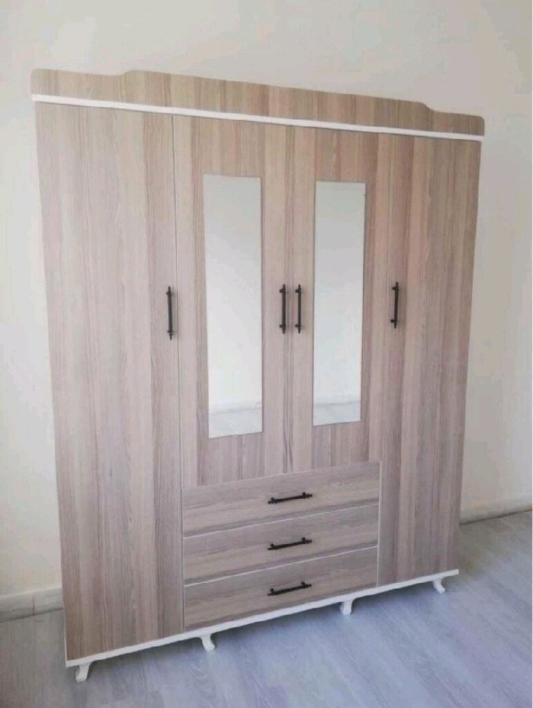 SIFIR Gardrop 13000₺ HEMEN TESLİM DÖRT KAPAKLI ÜÇ ÇEKMECE Giysi Dolabı - 9