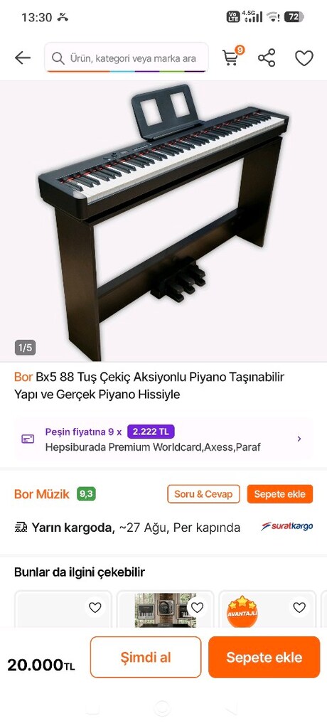 BOR BX5 88 TUŞ ÇEKİÇ AKSİYONLU DİJİTAL PİYANO – SIFIR AYARINDA - 5