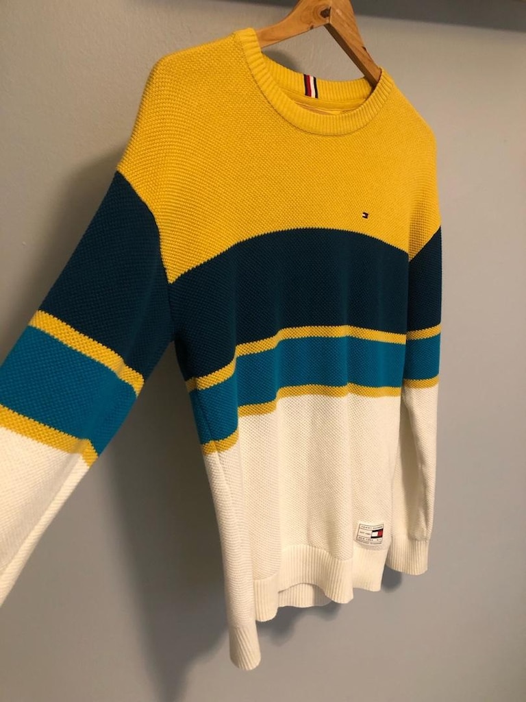 Tommy Hilfiger Renkli Çizgili Bisiklet Yaka Triko Kazak - 2