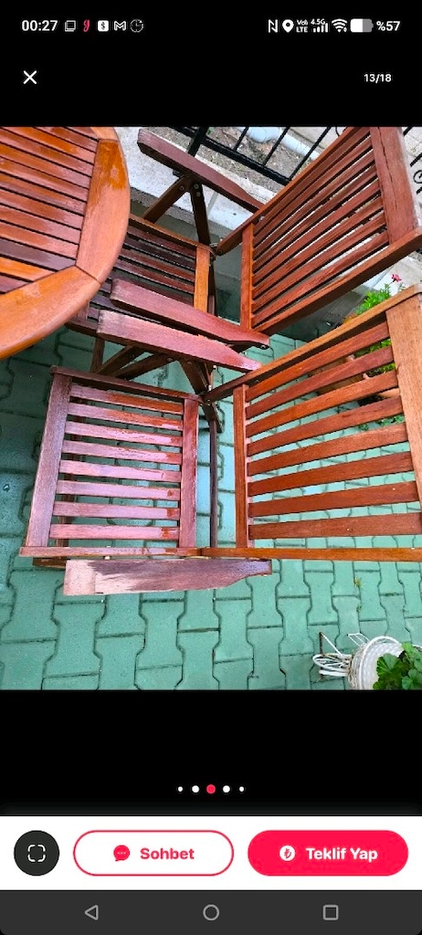 Dekoratif Ahşap İthal Masa Sandelye Takımı - 3