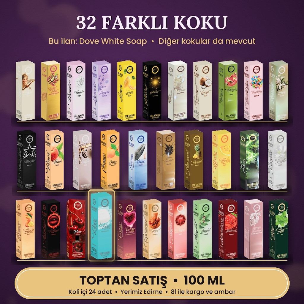 ÇİDO MİRİS DOVE WHİTE SOAP (BEYAZ SABUN) ODA KOKUSU 100ML TOPTANCIDAN - 3