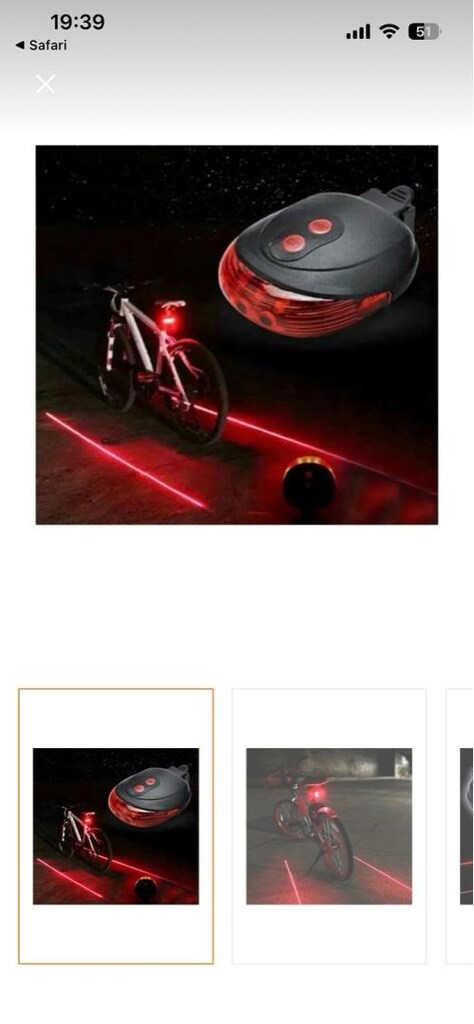 Lazer Şeritli Bisiklet Işığı Pilli - 10