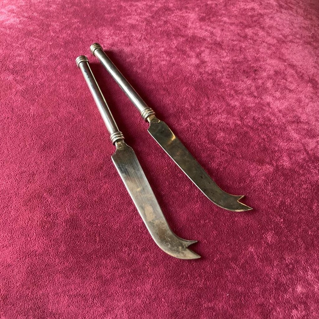 Vintage Gümüş Kaplama Peynir Bıçakları - 2