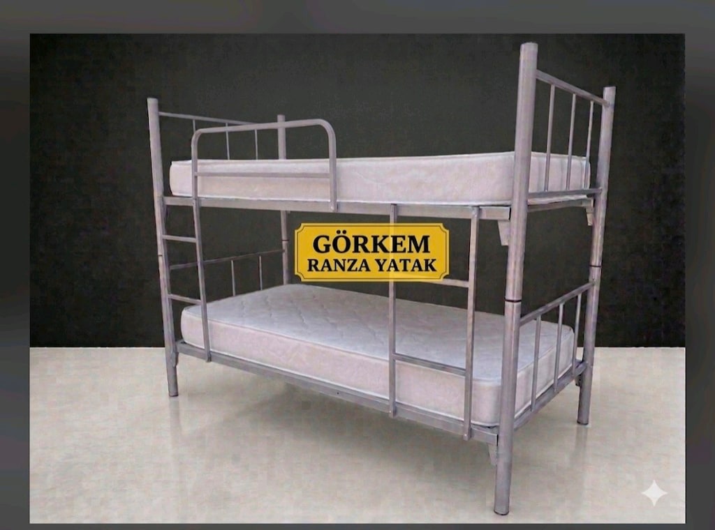 İKİ KATLI AYRILABİLİR GRI RANZA İKİ YATAK FİYATA DAHİLDİR