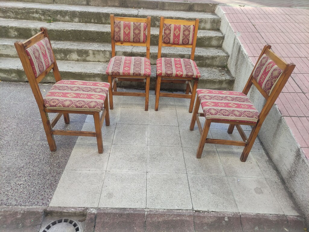 DOĞAL ÇAM AĞACINDAN, EL EMEĞİ 4 ADET RUSTİK SANDALYE - 2