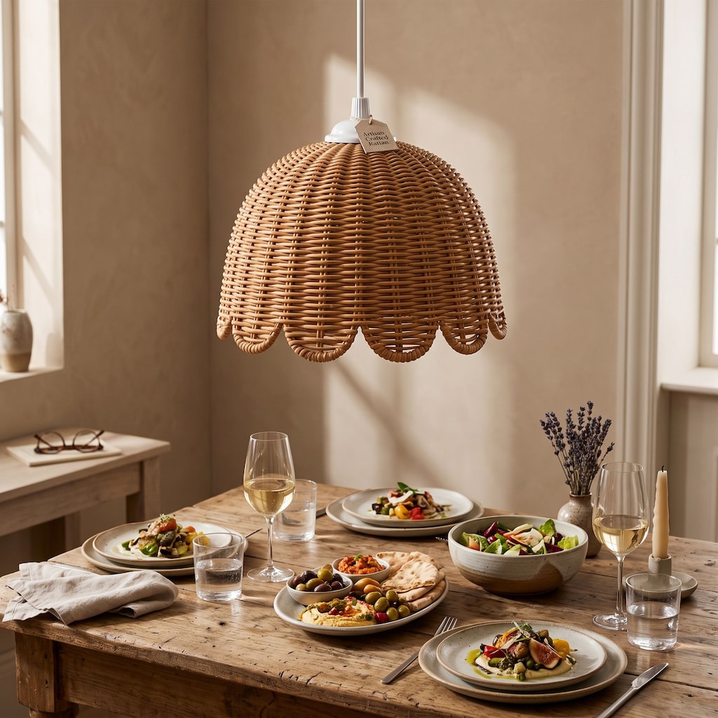 TULIPABIG Lale Formlu Rattan Sarkıt Avize – Sıfır - 5