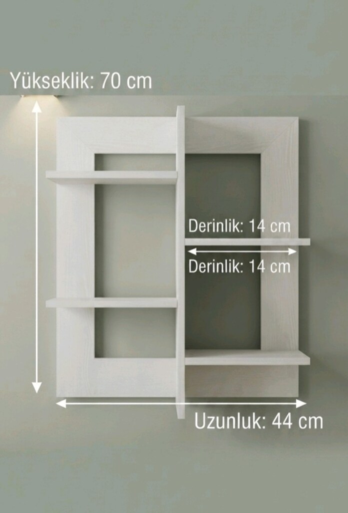 Beyaz ve renkli dekoratif raf - 2