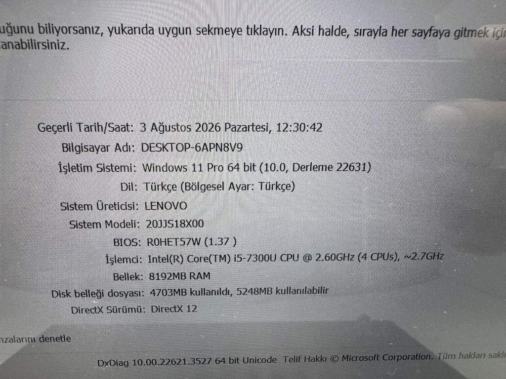 THİNKPAD YOGA 370 - İ5 7. NESİL 8 GB RAM 256 M2SSD DOKUNMATİK - 7