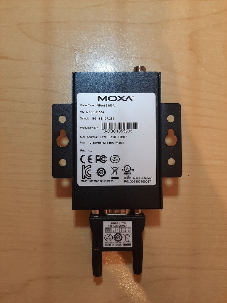 MOXA NPORT 5150A SERIAL DEVICE SERVER RS-232/422/485 ETHERNET - 7