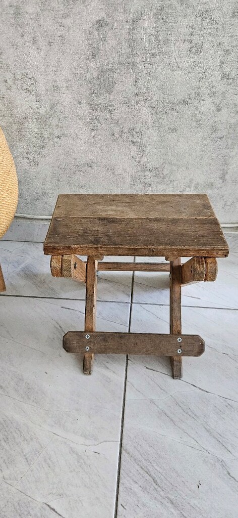 Halat kaplı orta sehpa, puf, ahşap klasik koltuk,katlanır ahşap tabure - 6