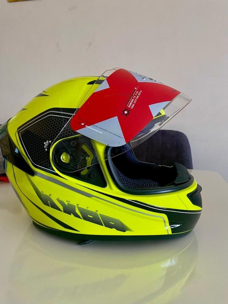 AXOR Rage Ecco Kapalı Kask Neon Sarı - Siyah L beden sıfır - 6