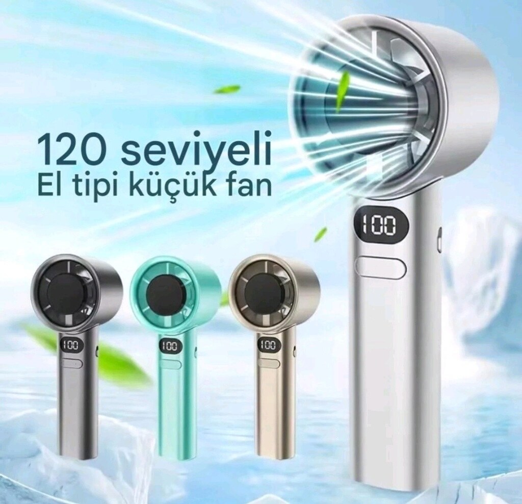 M11 Dijital LED Göstergeli Mini Vantilatör Portatif El Fanı - 4