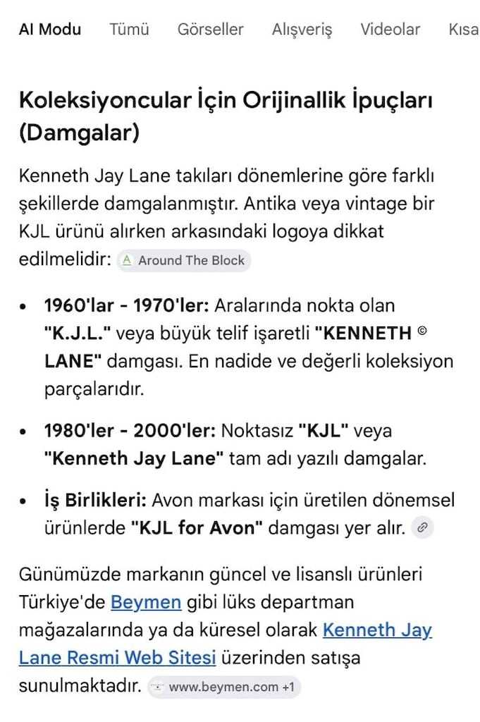 Amerikan “ KENNETH LANE “ Vintage Altın Kaplama Klipsli Küpe 60-70’ler - 16