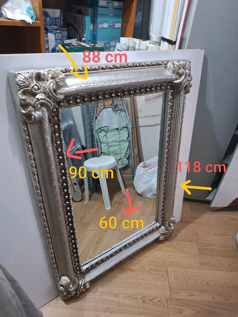Gümüş Varaklı Duvar Aynası - 3
